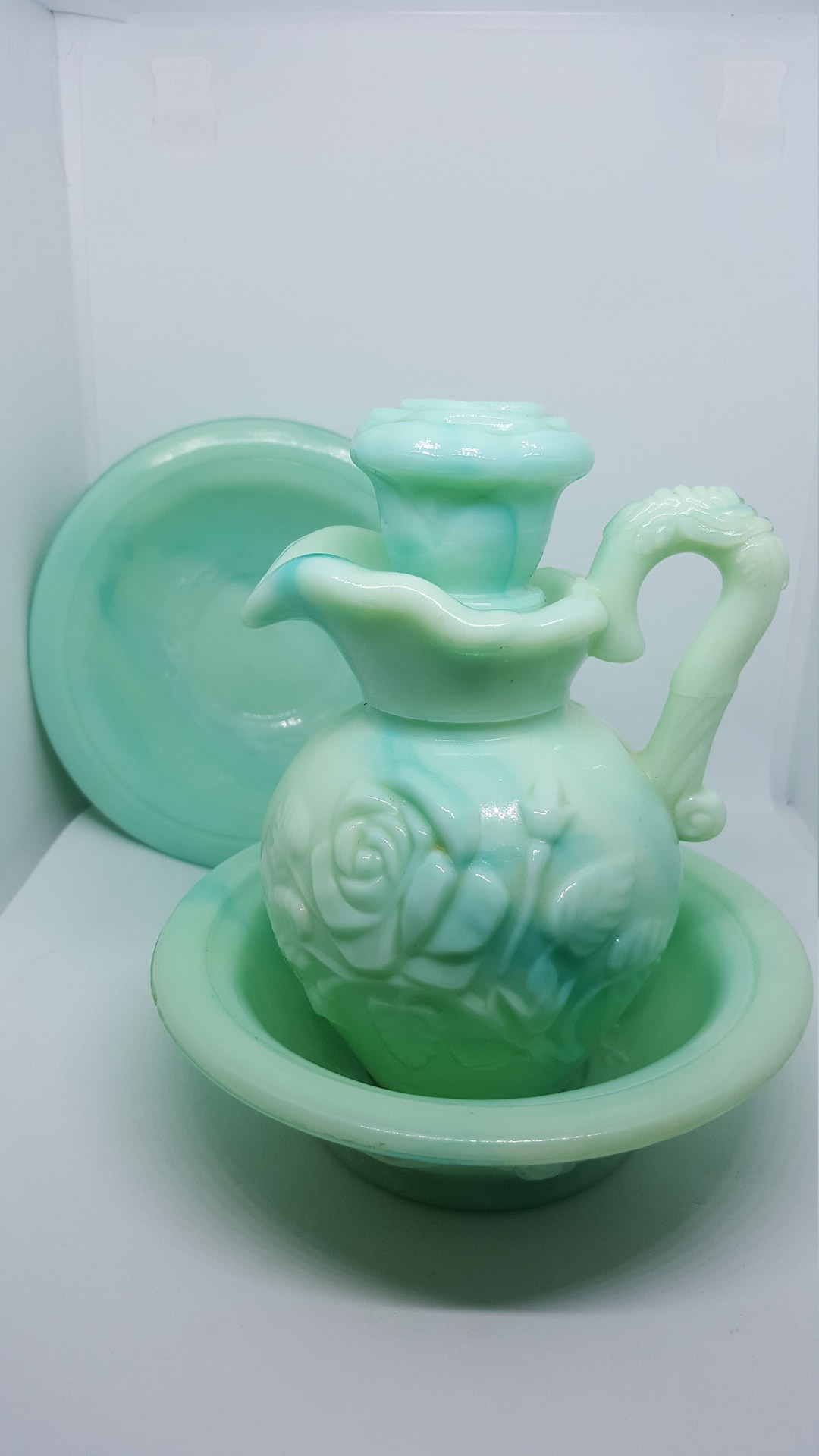 Vintage, Vintage Avon, Avon, Decanter, 1980s, Bowl, Mint Green, Roses ...