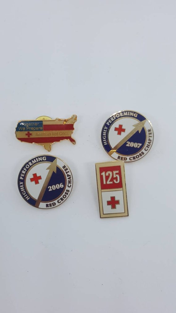 Vintage pins, vintage red cross, red cross pins, h