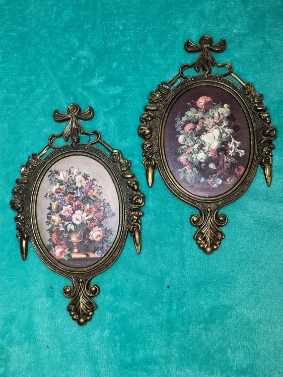 Antique vintage ornate framed art, ornate photo frames, brass ornate frames, rocco, wall hangings, floral victorian, french cottage, Italy