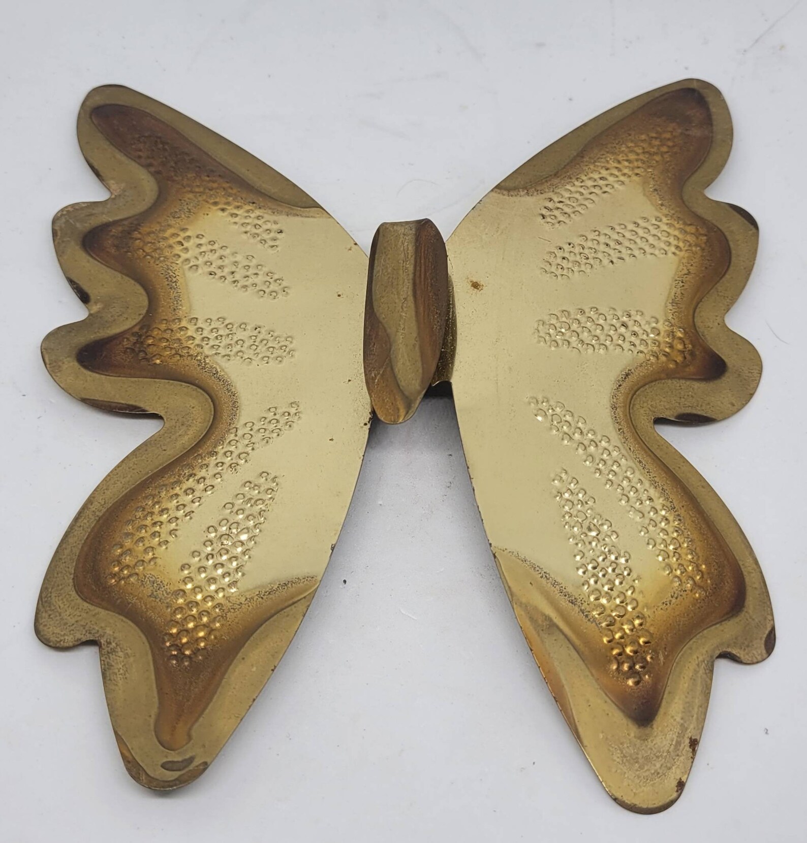 Vintage Set of 2 Homco Brass Butterfly Wall Hangings, Wall Decor, Wall