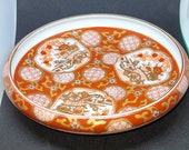 Japan Import gold Imari handpainted porcelain shallow bowl, bowl, bowls, handpainted, vintage Japanese bowls, floral, shallow bowl, gold