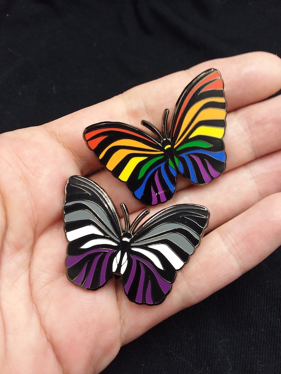 Assorted Zebra Butterfly Hard Enamel Pins