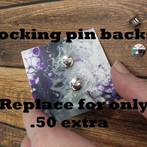 Locking pin backs help secure pins in place and reduce the chances of accidental loss.