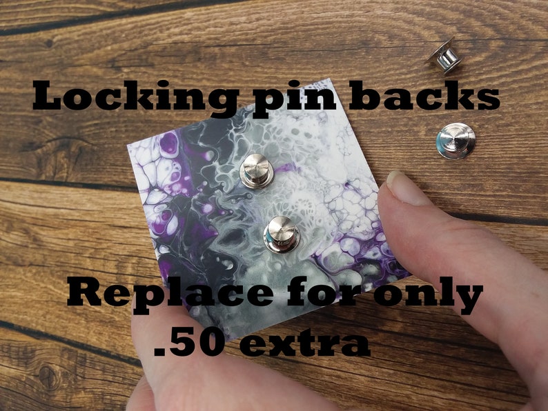 Locking pin backs help secure pins in place and reduce the chances of accidental loss.