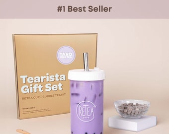 Taro Milk Tea Bubble Tea Gift Set With Reusable Cup | 5 Servings | Be your own boba barista at home with this all inclusive set