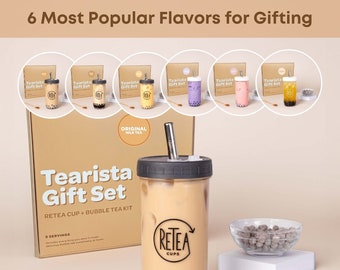 RETEA Bubble Tea Kit With Reusable Cup | Complete holiday gift set | All the ingredients to create Tas-Tea memories with your loved ones