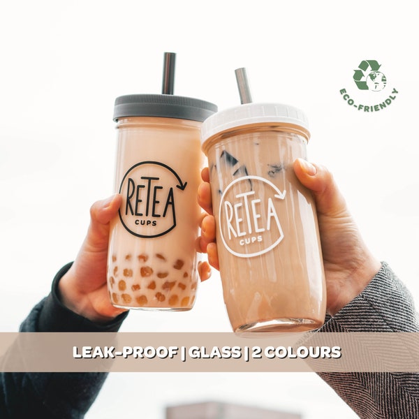 Reusable Bubble Tea Cup | 700 ml | Take your GLASS leak-proof bubble tea tumbler on the go or use it in your favorite local stores