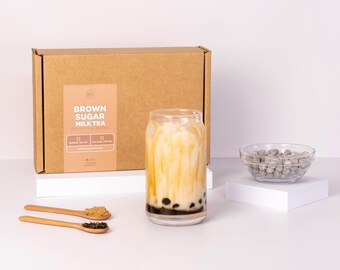 Deluxe Brown Sugar Bubble Tea Kit | Perfect Thank You or Teacher Appreciation Gift | Make Refreshing Bubble Tea at Home | 5 Servings