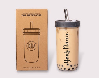 Customizable Reusable Bubble Tea Cup | 700 ml | Eco-friendly personalized holiday gift for bubble tea lover