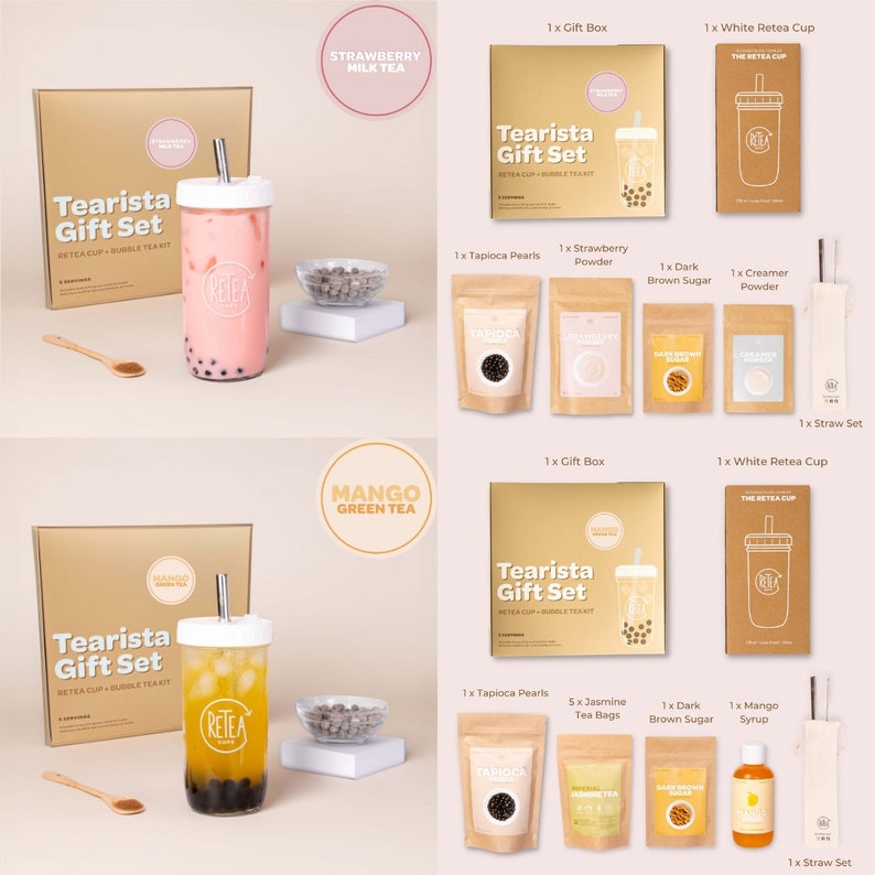 RETEA Bubble Tea Kit With Reusable Cup Complete holiday gift set All the ingredients to create Tas-Tea memories with your loved ones image 4