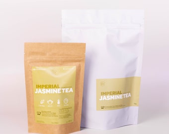 Imperial Jasmine Green Tea Bags | 5 or 10 Servings | Ethically sourced and plant-based biodegradable tea bags