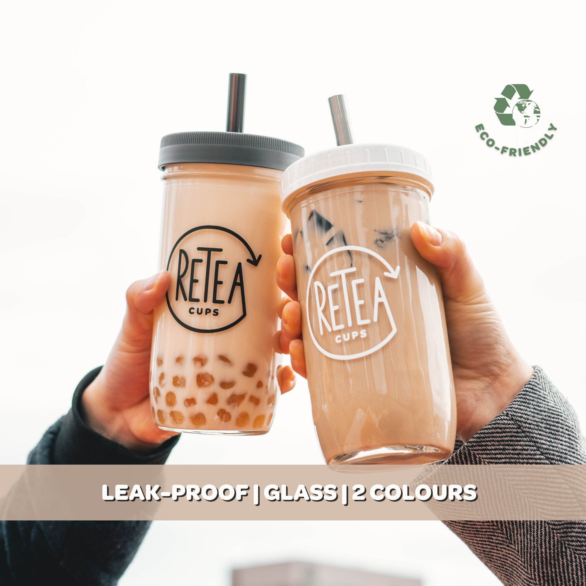 Reusable Bubble Tea Cup With Bevel Cut Stainless Steel Straw/ Eco-friendly  Boba Tea Cup / Reusable Smoothie Tumbler / Cute Reusable Boba Cup 