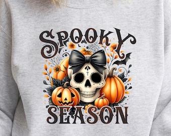 Spooky Season Sweatshirt, Halloween Sweatshirt, Halloween Shirt, Halloween Skeleton Sweatshirt, Fall Crewneck, Cute And Scary Crewneck