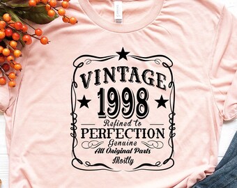 Camiseta vintage de cumpleaños de 1998: regalo para el 24.º cumpleaños