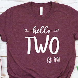 Hello Two Est 2020 Shirt, 2nd Birthday Shirt, Two Year Old Birthday Gift, Second Birthday Gift, 2nd Birthday Shirt, 2nd Birthday Party