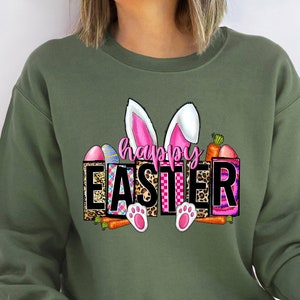 Happy Easter Sweatshirt, Happy Easter Bunny Sweatshirt, Happy Easter Bunny Ears Shirt, Bunny Ears Shirt, Happy Easter, Easter Matching Shirt