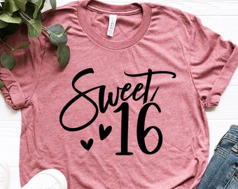 Sweet Sixteen Shirt: Birthday Girl Crew Tee