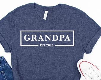 grandpa EST 2021, pregnancy announcement grandparents, pregnancy announcement shirt, baby announcement shirt, grandpa shirts