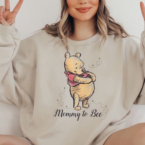 Mommy To Bee Sweatshirt,Disney Pooh Mommy Sweatshirt, Pregnancy Reveal Sweatshirt,Custom Mom Shirt, Mama Shirt,New Mom Gift, New Mama Shirt