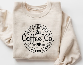 Witches Brew Sweatshirt,Halloween Sweatshirt,Funny Coffee Co Crewneck Sweatshirt,Funny Halloween Shirt,Halloween Witches Pullover Sweater