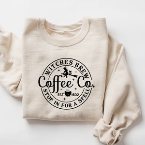 Witches Brew Sweatshirt,Halloween Sweatshirt,Funny Coffee Co Crewneck Sweatshirt,Funny Halloween Shirt,Halloween Witches Pullover Sweater