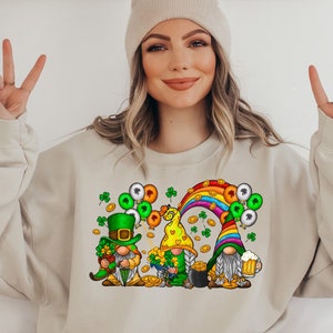 St Patricks Day Gnome Sweatshirt,Gnome Sweatshirt,Lucky Gnomes Shirt,St Patrick Shamrock Sweatshirt,Lucky Shamrock Shirt,Shamrock Gnomes
