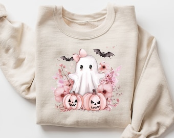 Halloween Sweatshirt, Halloween Ghost Shirt, Cute Ghost Shirt, Womens Halloween Shirt, Fall Shirt, Spooky Season Shirt, Gift For Halloween,