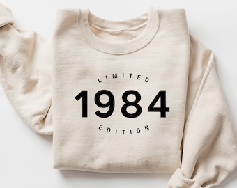 1984 Sweatshirt, 1984 College Style Number Sweater, 1984 Birthday Year Number Sweat for Women, Birthday Gift, 40th Birthday Sweatshirt