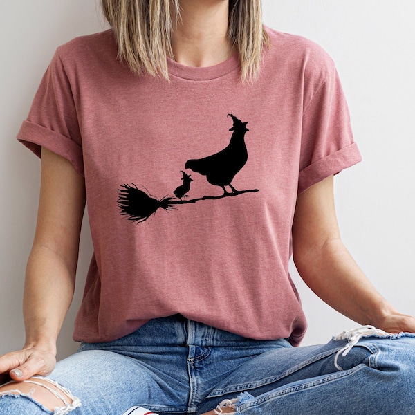 Camisa de pollo de Halloween, camisa divertida de Halloween, camisa de brujas, temporada espeluznante, sudadera linda de Halloween, suéter de Halloween, sudaderas con capucha de mujer