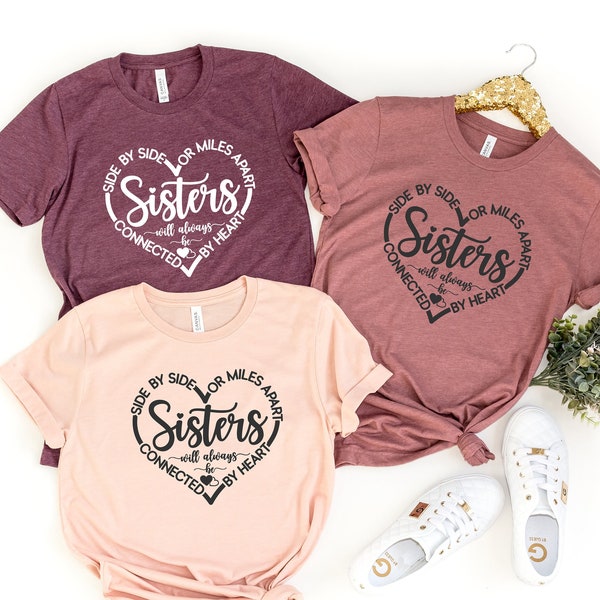 Sister Heart T-Shirts, Sister Tee Gift, Sisters Forever Shirt,  Best Friend Tee, Matching Sister Tees, Big Sister Little Sister Shirts, Sisi