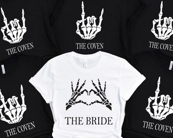 The Bride The Coven Shirt, Tarot Bach Shirt, Witchy Bachelorette Shirt, Skeleton Bride Shirt, Halloween Party Shirt, Witchy Bridesmaid Shirt