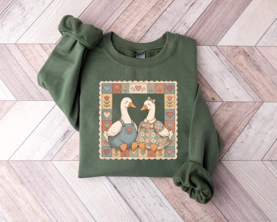 Thrifted Geese Sweatshirt,Vintage Grandma Geese,Cottagecore Folk Art Goose,Vintage 80s Goose Shirt,Funny Goose Tee,Retro Goose Graphic Shirt
