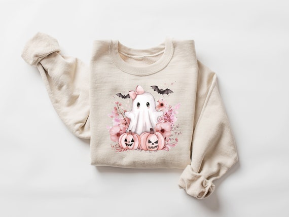 Halloween Sweatshirt, Halloween Ghost Shirt, Cute Ghost Shirt, Womens Halloween Shirt, Fall Shirt, Spooky Season Shirt, Gift For Halloween,