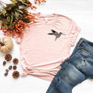 Hummingbird Shirt, Floral Hummingbird Shirt, Bird Lover, Bird Lover Shirt, Bird T Shirts, Bird Silhouette Tee, Monogram Graphic Tee