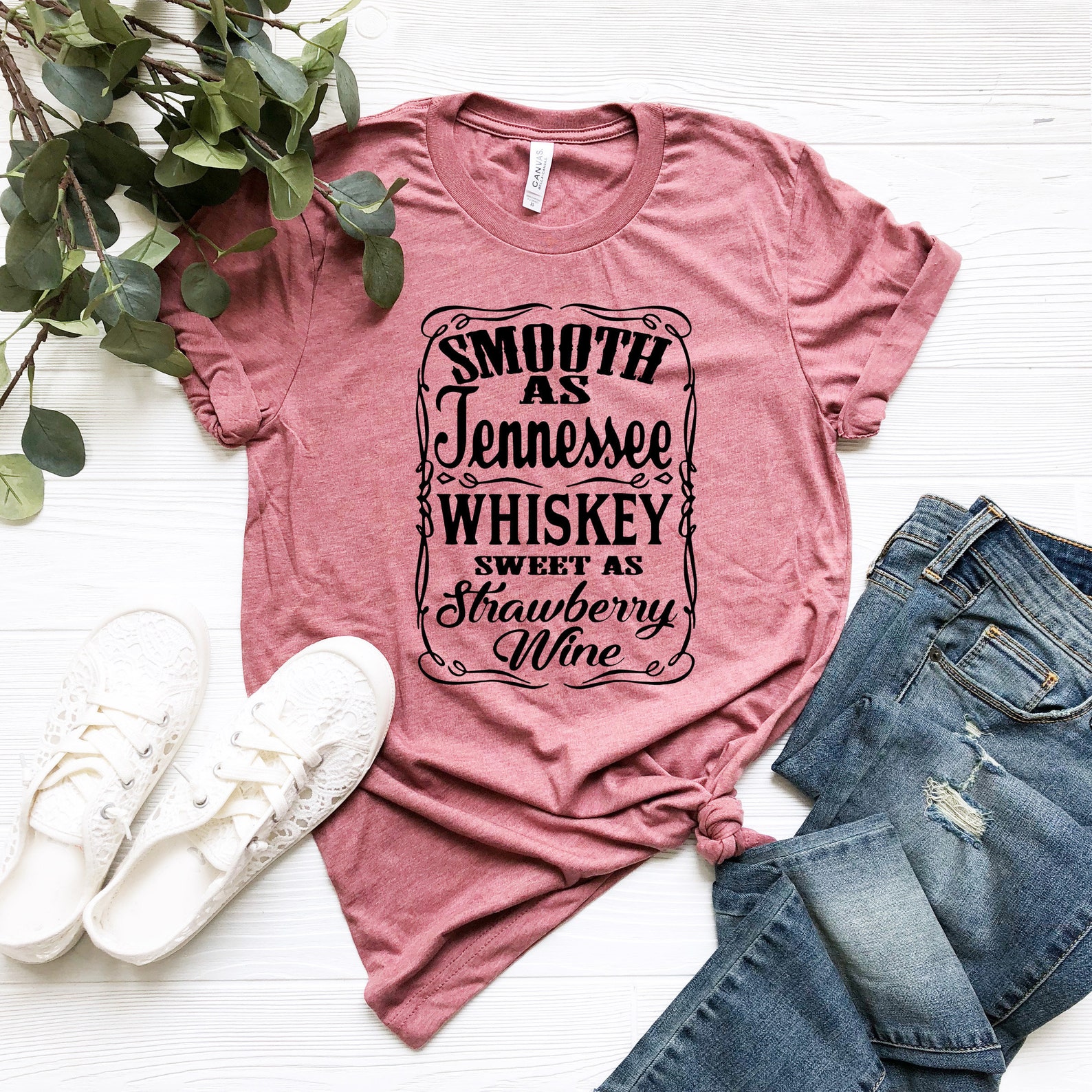 Smooth As Tennessee Whiskey Sweet As Strawberry Wine Shirt | Etsy