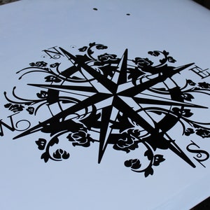 Floral Compass hood Decal for Car, truck, RV or jeep