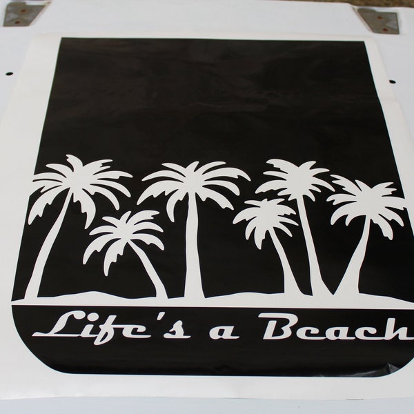 Life is a beach with palm trees black out hood decal compatible with 2015 to current jeep renegade