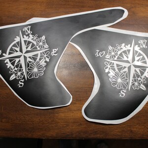 Set of 2 Compass with flowers fender vent decals compatable with 2018 to current Jeep wrangler JL
