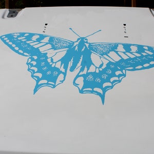 Very large hand drawn butterfly hood decal for Car, truck, RV or jeep