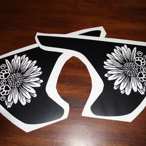 Set of 2 Sunflower with paw prints fender vent decals compatable with 2018 to current Jeep wrangler JL