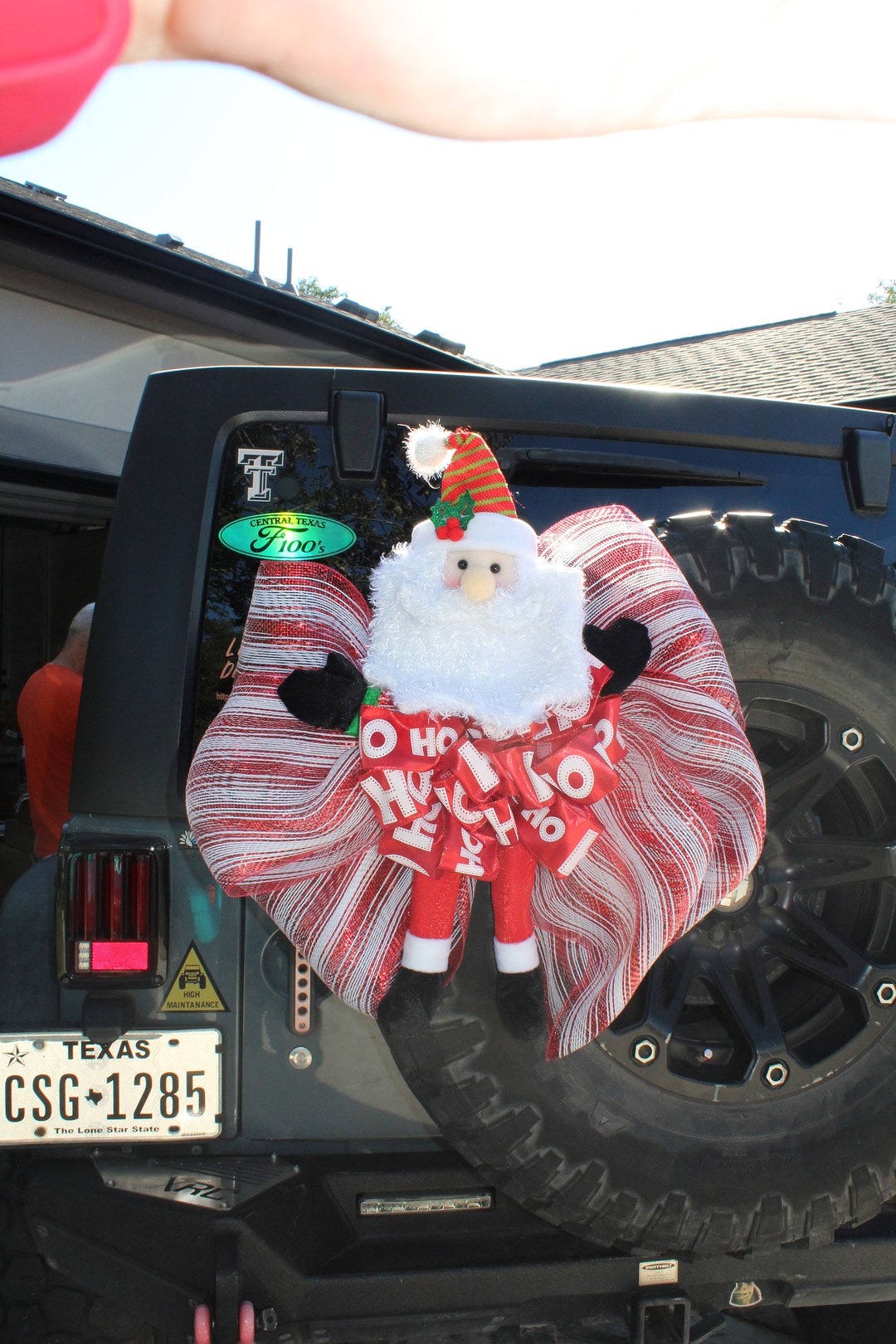 Reusable Cute Plushy HO HO HO Red and White Santa Claus Christmas