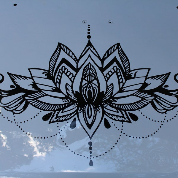 Jeweled lotus blossom hood decal for Car, truck, RV or jeep