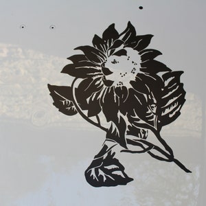 Large Hand Drawn Sunflower hood Decal for Car, truck, RV or jeep