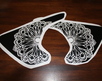 Set of 2 Daisy mandola fender vent decals compatable with 2018 to current Jeep wrangler JL