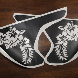 set of 2 Hibiscus flower with leaves fender vent decals compatable with 2018 to current Jeep wrangler JL