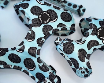 Blue Cookie Dog Harness Bundle, Blue Dog Harness Set, Dog Harness Blue Set, Puppy Dog Harness, Soft Dog Harness, XXS - L