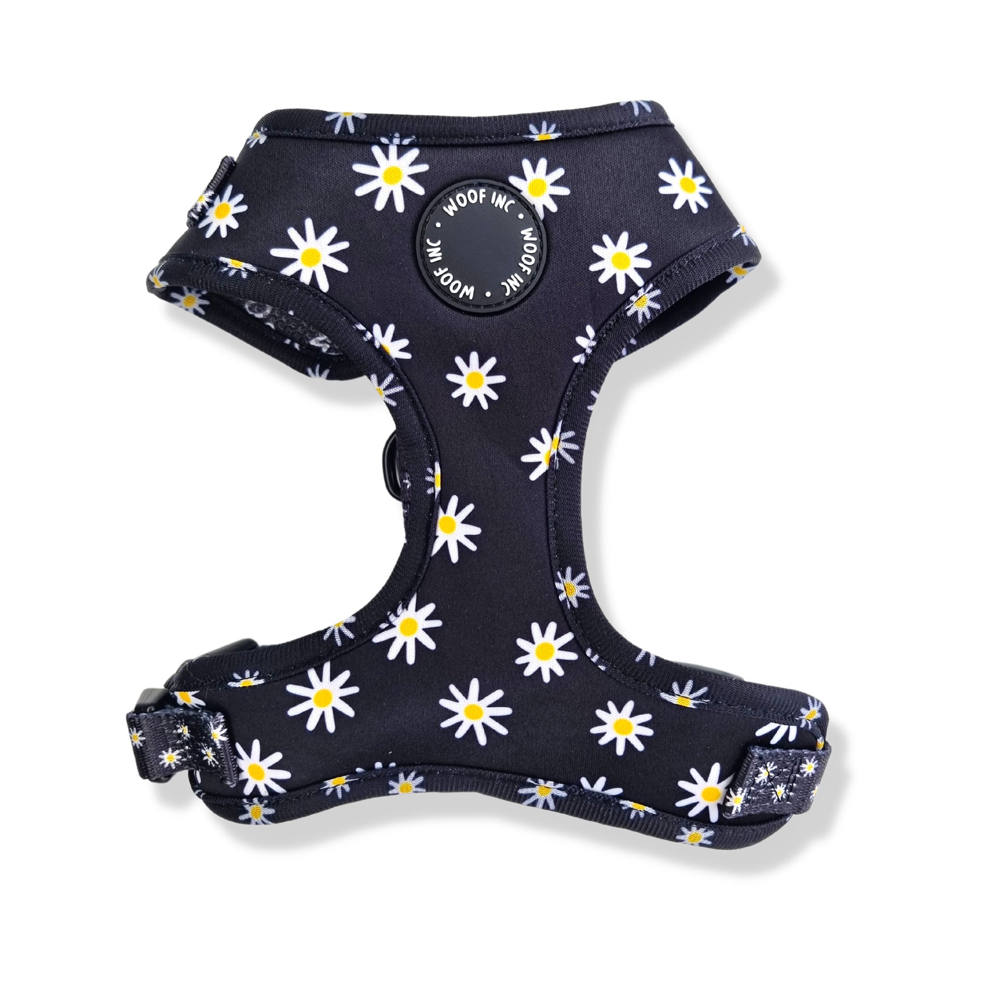 Black Daisy Harness Set Floral Dog Harness Dog Harness Etsy