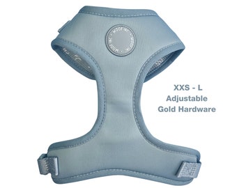Arnés para perros azul polvoriento: neopreno suave y ajustable, talla XXS-L