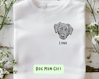 Camiseta personalizada con retrato de mascota, regalo para mamás perrunas, camiseta con foto de perro personalizada, regalo de parte de un perro, regalo para amantes de las mascotas, camiseta para dueños de perros (Reino Unido)