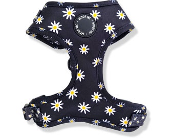 Arnés para perros Black Daisy: Arnés ajustable con diseño floral (XS-L)